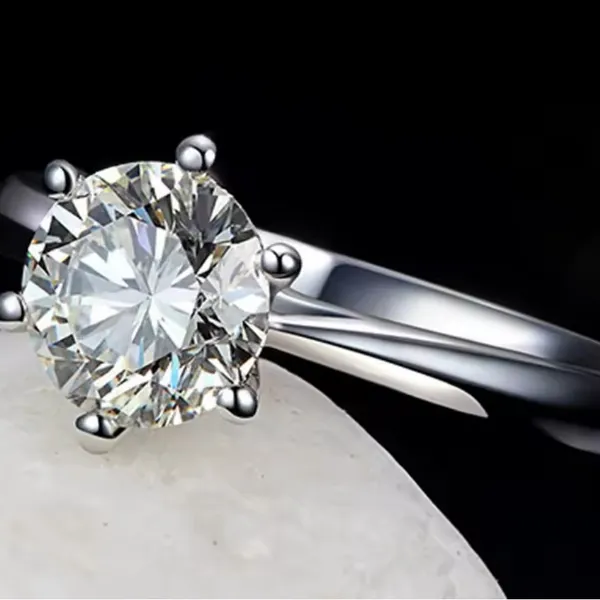 1 Ct Solitaire Engagement Ring Brilliant-Cut Simulated‎ Diamond, Size 8 - Image 5