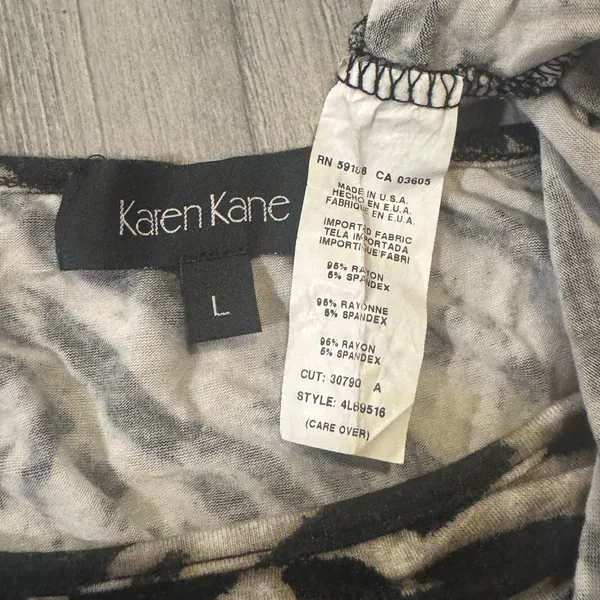 Karen Kane Animal Print Stretch Jersey Wrap Top Size L - Image 6
