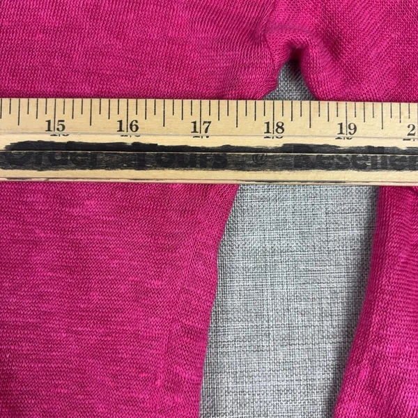Lauren Ralph Lauren Linen Sweater Womens Large Pink Scoop Neck 3/4 Sleeve - Image 5