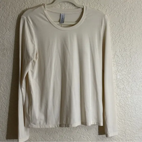 Varley Long Sleeve Tee Womens S Cream Crew‎ Neck Activewear Stretch - Image 5
