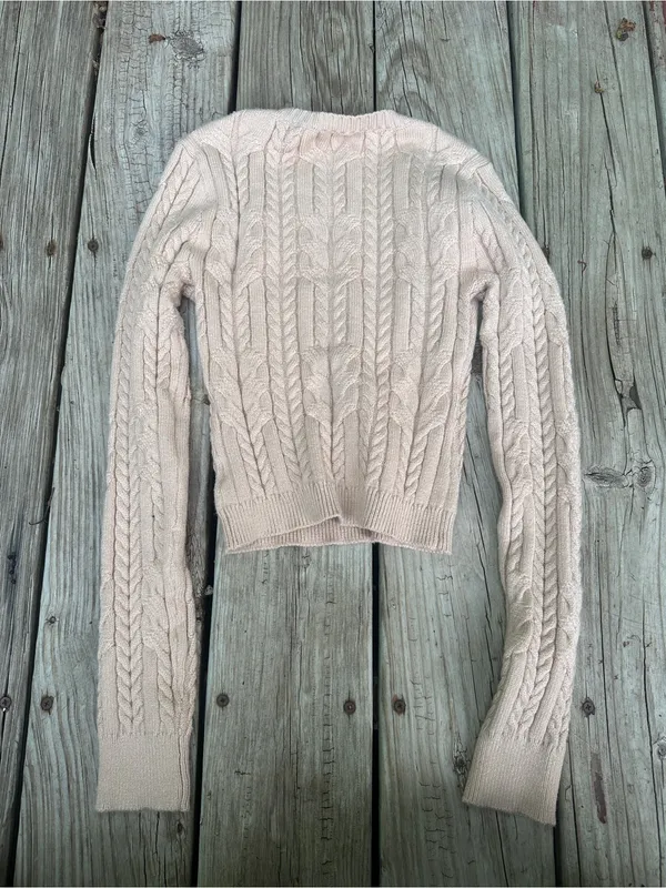 Princess Polly Tan/ Beige cable knit pullover sweater,  Size XS/S - Image 7