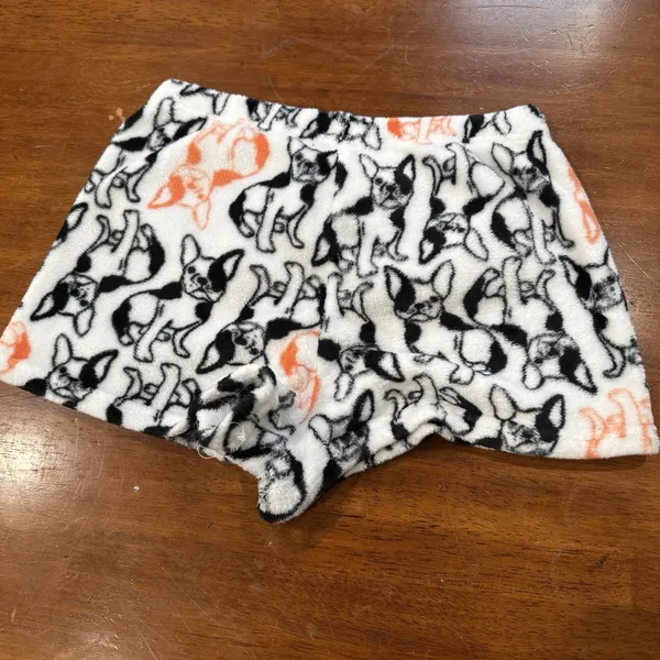 Womens Size Small French Bulldog Lounge Pajama Shorts Pink Plush Sleep‎ Soft - Image 3