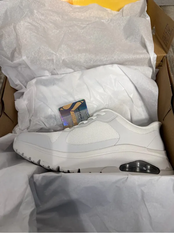 Skechers Uno-Flex All-White Low-Top Lace-Up Sneakers Size 7.5 - Image 16