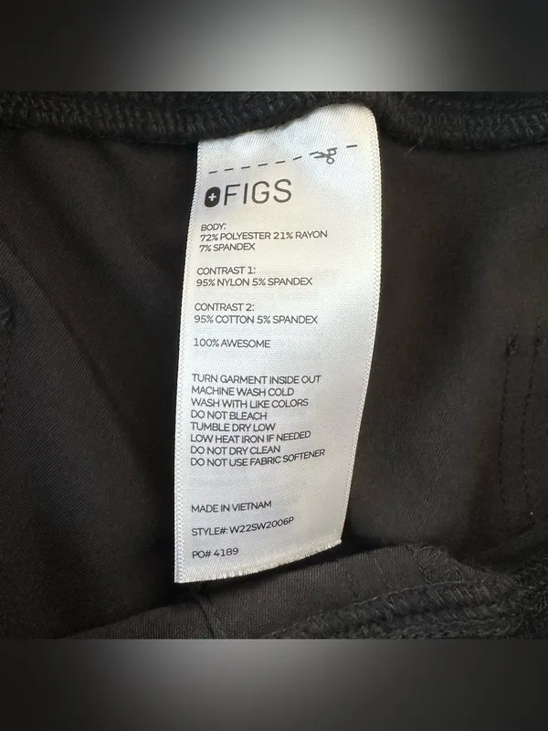 FIGS Zamora Maternity Jogger Scrub Pants Black Petite XXL - Image 6