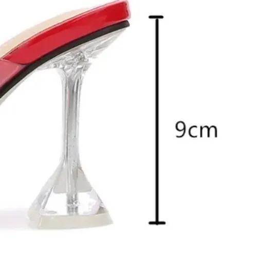 MAIERNISI Clear‎ Heels Sandals Square Toe High Stiletto Mules Slip on Wedding 9 - Image 4