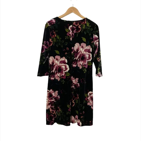 Ronnie Nicole Floral‎ Velvet Midi Dress Size 8 - Image 6