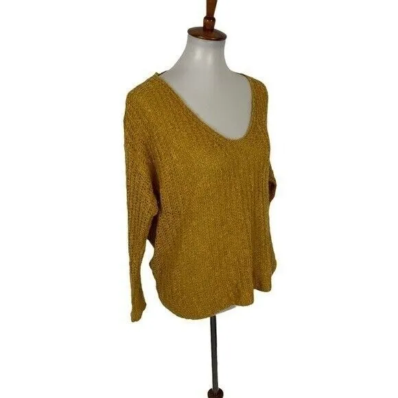Dreamers Sweater Medium Mustard Knit Cozy Fall Winter Cottagecore - Image 4