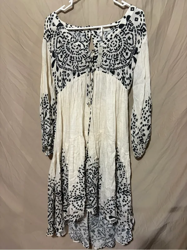 By Anthropologie Long-Sleeve Gauzy Midi Dress - Image 3
