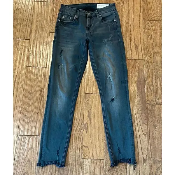 Pistola Audrey mid rise distressed grey skinny jean 24 - Image 13