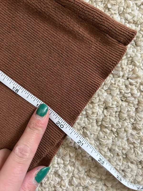 Brown Ribbed Collared Top Size M - Image 7