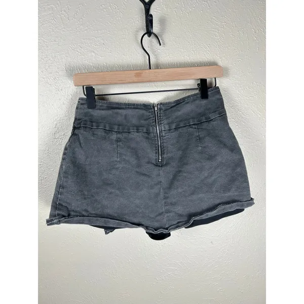 Vintage Y2K Micro Mini Skirt Size Small Skort Black Denim Skater Preppy Grunge - Image 10