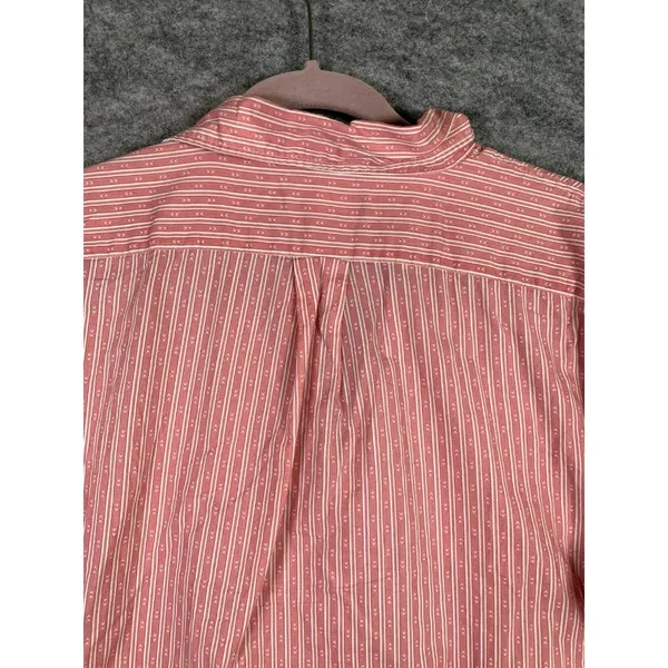 Lauren Ralph Lauren‎ Medium Shirt Button Up Pink Striped Long Sleeve Long Logo - Image 10