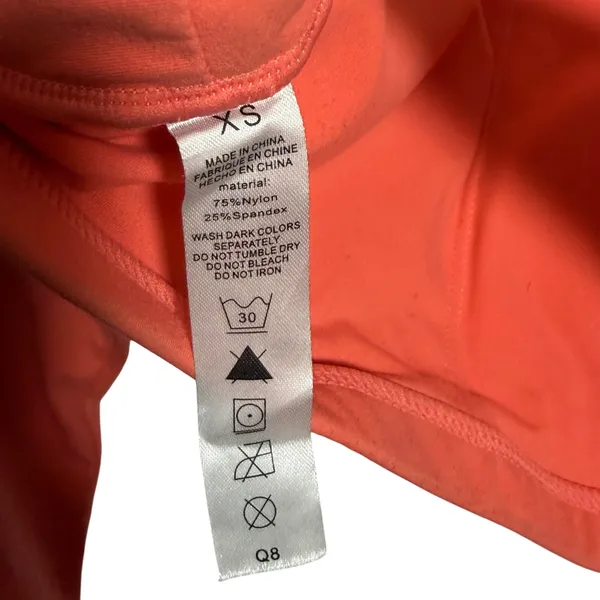 Aoxjox Clarissa‎ Backless Long Sleeve Crop Top Orange Gym Yoga XS - Image 7