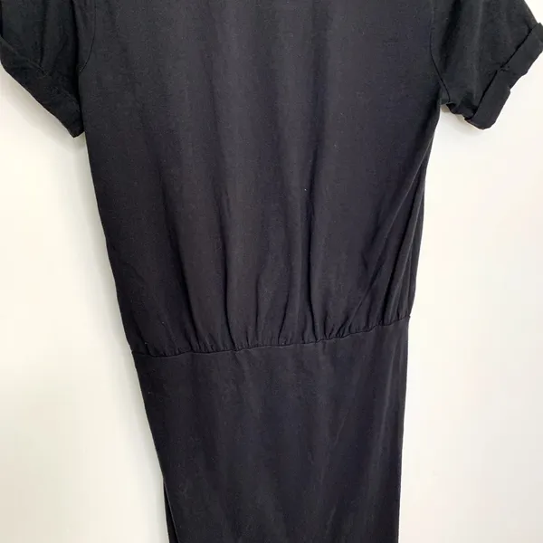 Veronica Beard Pima Cotton Ruched Black Mini Dress Womens Small - Image 9