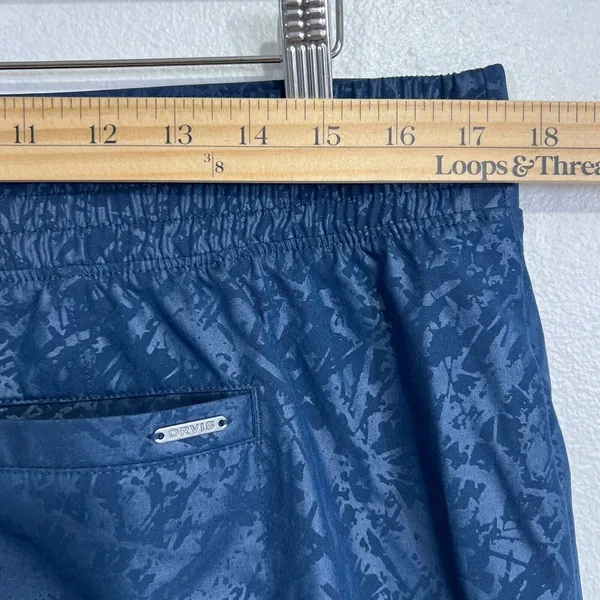 ORVIS Travel Skort Large Shattered‎ Glass Embossed print Blue Pull-On Athletic - Image 8