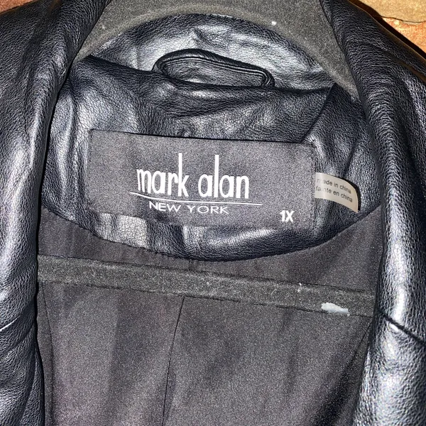 New NWOT Mark Alan Black Faux Leather Open Front Jacket Coat Women's Size 1X - Image 4