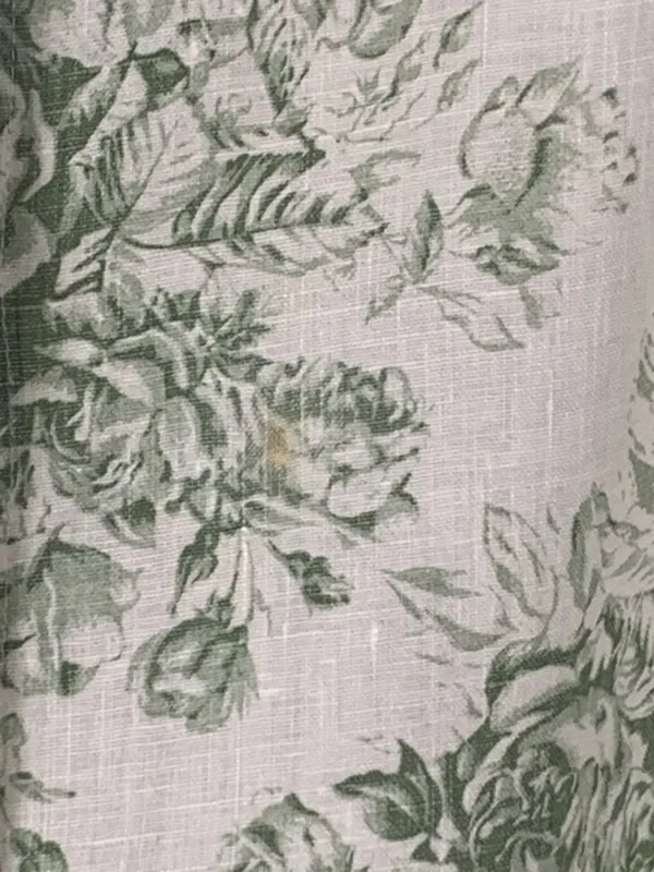 Angel Pie Linen Shirt S/M Green Floral Lagenlook Oversized Boho USA Made - Image 5