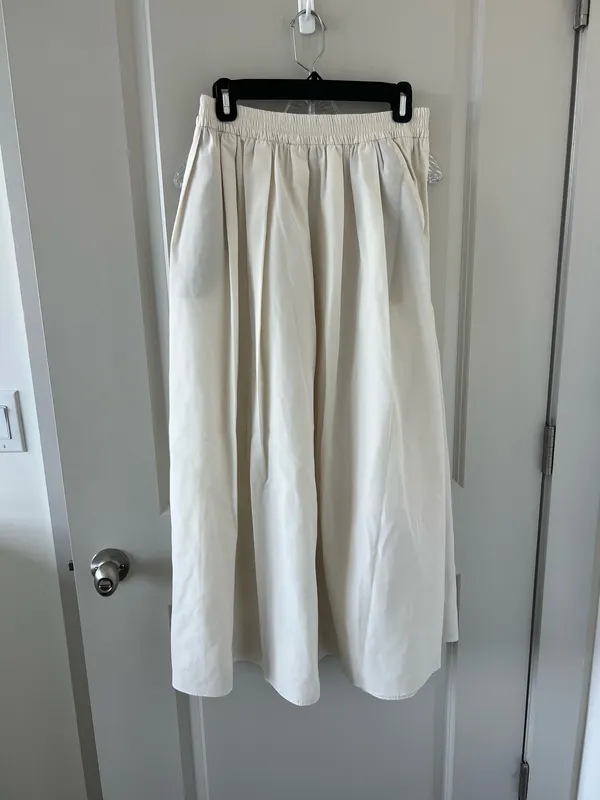 Zara Cream Gathered Waist Maxi Skirt - Image 2