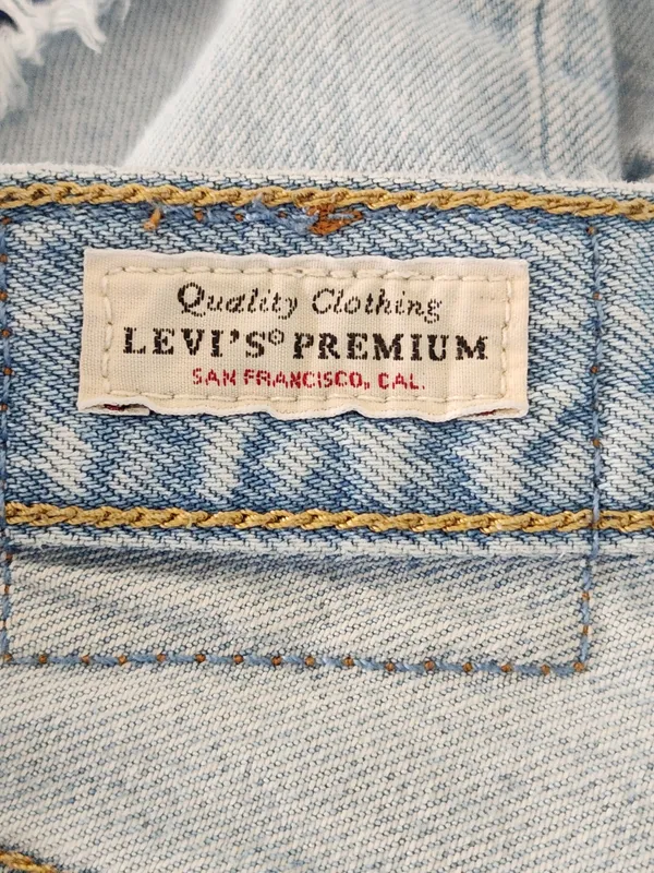 Levi's 501 Light Wash Cutoff Denim Shorts Size 27 - Image 8