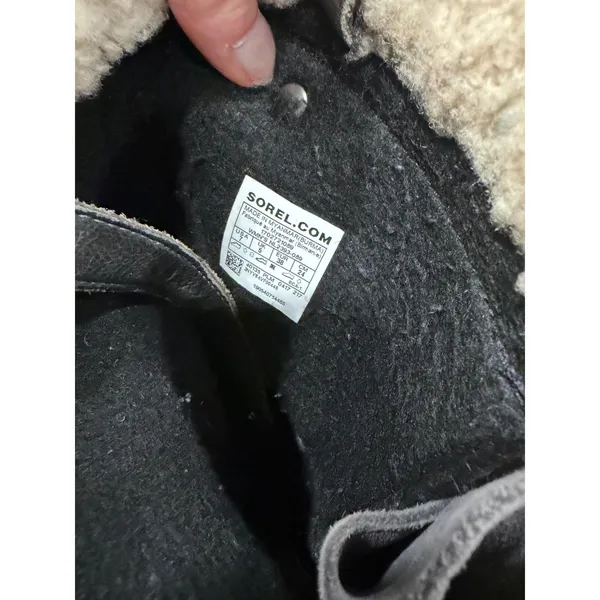 Sorel Joan of Arctic Boots Women 7 Gray Black Waterproof Faux Fur Winter‎ Snow - Image 6