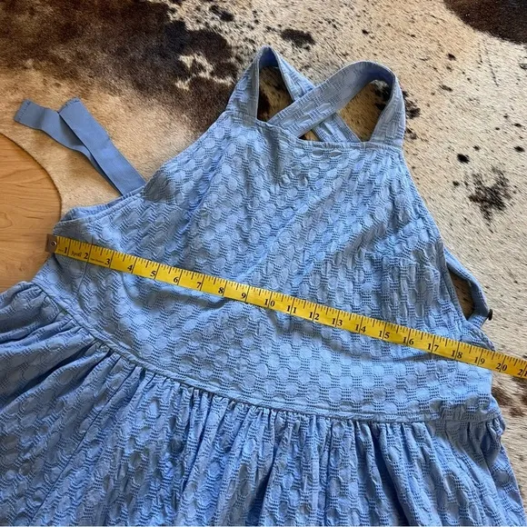 FREE PEOPLE Blue Free-Est Va Va Volume Mini Dress Feminine Open‎ Back - Image 7