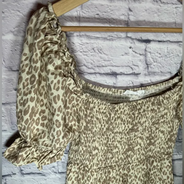 Girl and the Sun Chateau Mini Dress Leopard women’s size‎ small - Image 4