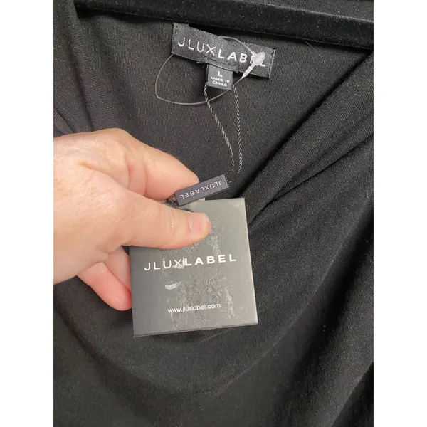 Jluxlabel Mini Dress Womens Large Gray Sleeveless Wide-Strap Polyester Blend B67 - Image 3