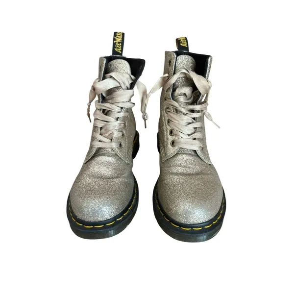 Dr Martens 1460 Pascal Glitter Boots Palegold Womens Size 7 - Image 3
