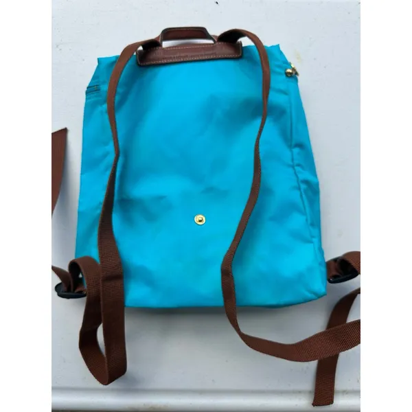 Longchamp Cobalt Le Pliage Original Nylon Leather Trim Foldable Backpack - Image 7