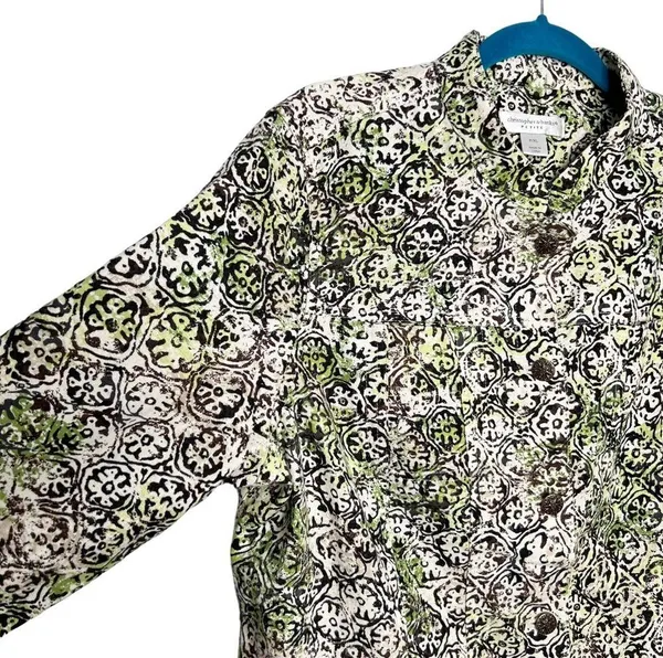 Linen Blend Trellis Print Lightweight Jacket - Image 3