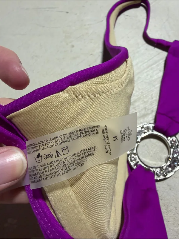 Victoria’s secret swim Purple Triangle Halter Bikini Top with Center Ring medium - Image 6