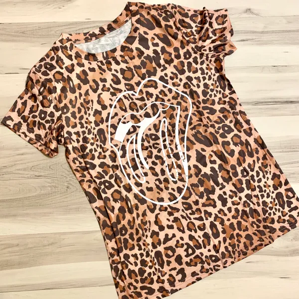 Boutique Leopard Rolling Stone tongue tee - Image 3
