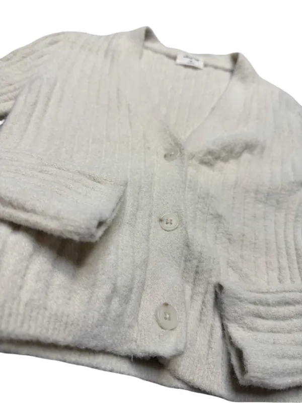 🧶 Wilfred Free 2XS Ribbed Button Front V Neck Cardigan Sweater Nylon 🧶 - Image 3