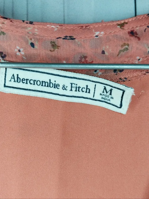 Abercrombie & Fitch Coral Floral Mixed Print Boho Festival Mini Babydoll Dress - Image 3