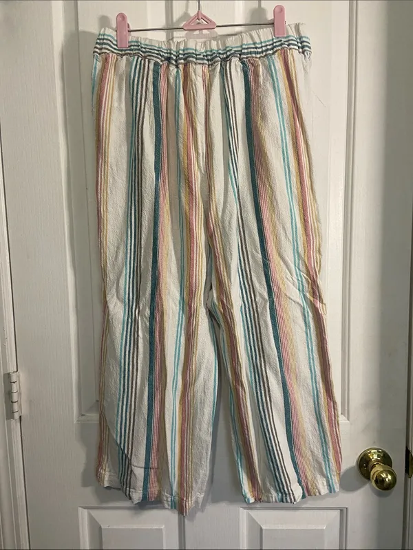 Per Se Pastel Multistripe Drawstring Lounge Pants - Image 3