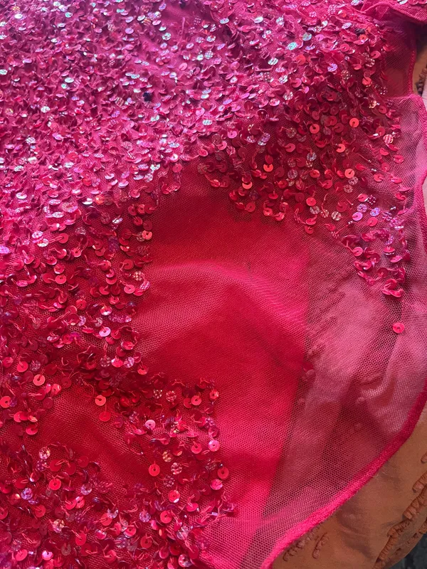 Primavera Couture Red Sequin Dress - Image 6