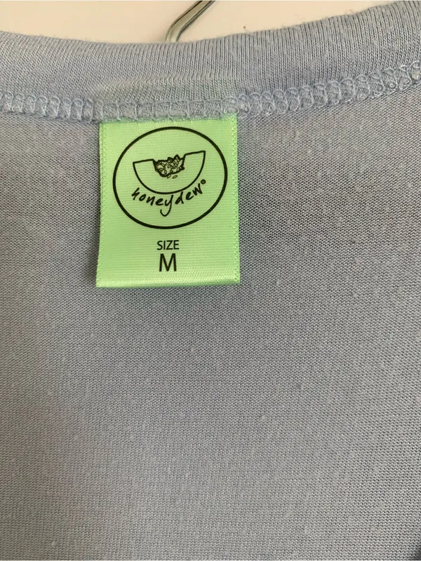 Women’s Light Blue Pocket Pajama Set with Subtle Embroidery Size M - Image 11