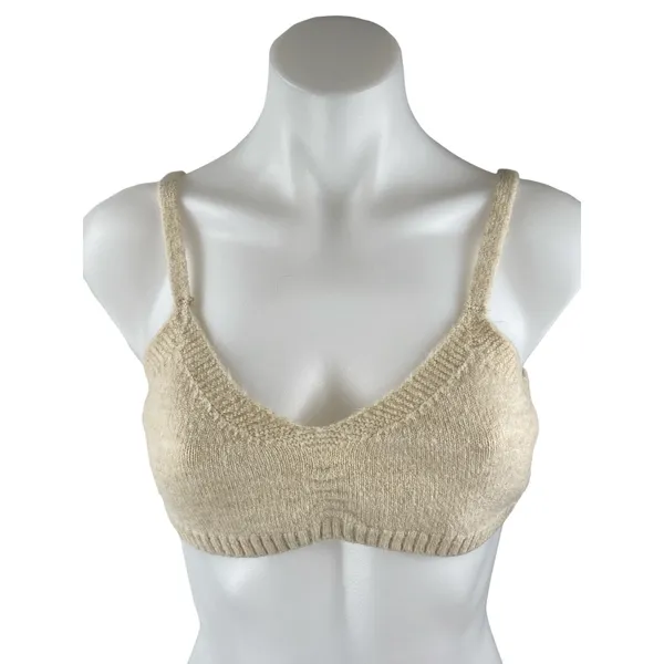 Princess Polly Beige Cream Knit Sleeveless Brami Crop Top Shorts 2 Pc Set Size S - Image 2