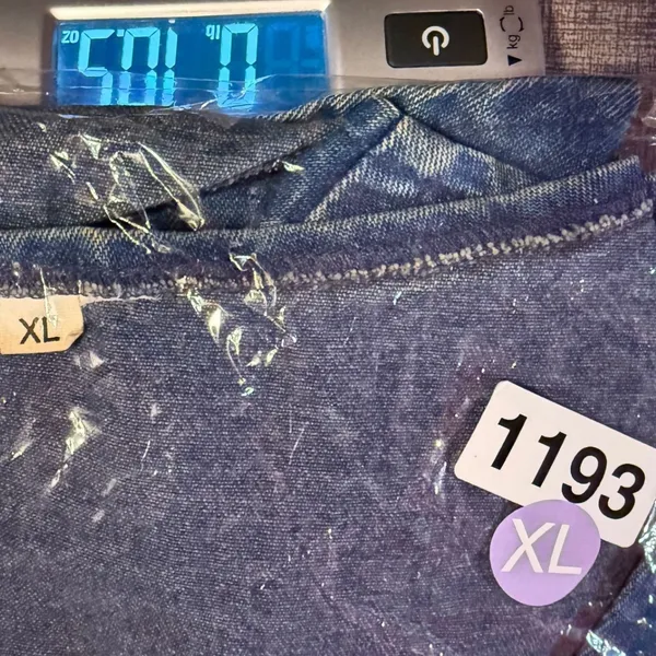 Vintage Women XL Patchwork Denim Vest Blue‎ Folk Art House Applique Artistic - Image 6