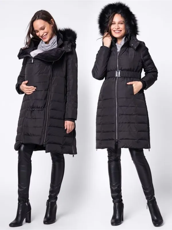 Seraphine Lily 3 in 1 Maternity Forever Coat Puffer Winter Black Size 14 - Image 2