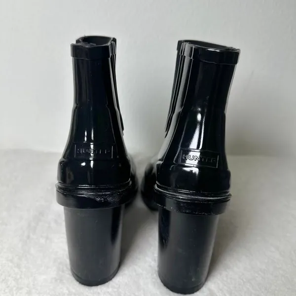 Hunter Rare Original Refined High Heel Chelsea Women's Rain Black Boots Size 9 - Image 4