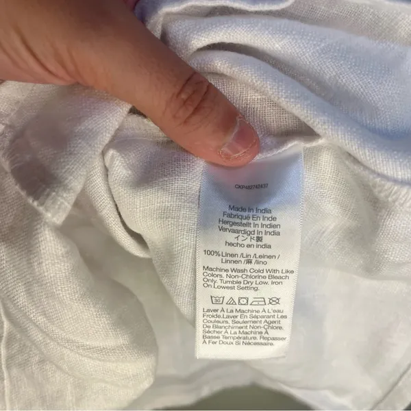 Madewell Linen Square Neck Short Sleeve Mini SZ 8 Little White Dress Bride Smock - Image 6