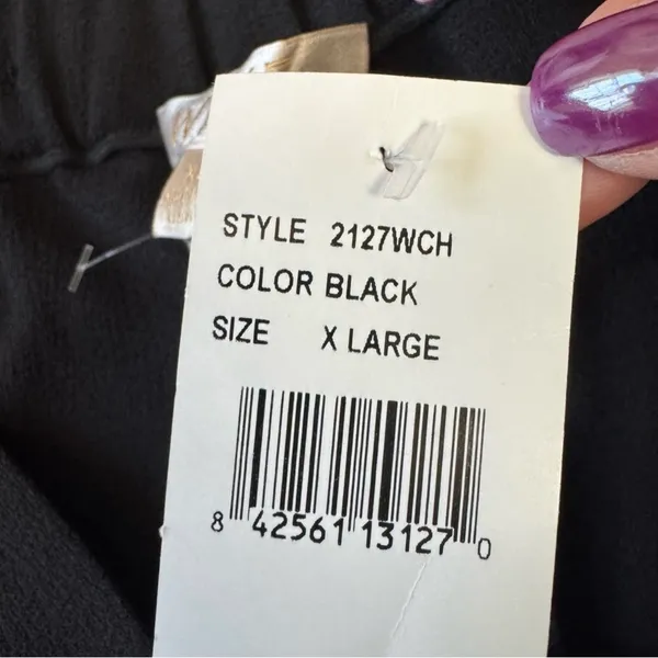 WAYF Pleated Pull On Trousers Size XL Black Elastic Waist Pants - Image 2