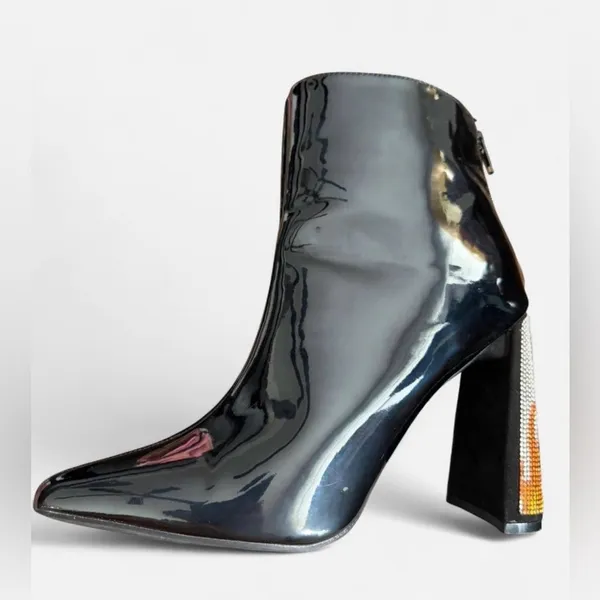 Flame rhinestone ankle boots Black Size 7.5 - Image 9