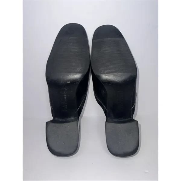 Vintage Lauren Ralph Lauren Black Leather Mule Loafers Heels 8.5B Brazil RLL - Image 11