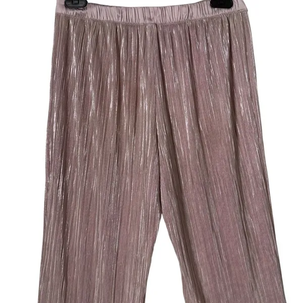Victoria's Secret Pleated Metallic Pink Wide Leg Pajama Pants Size S Loungewear - Image 4