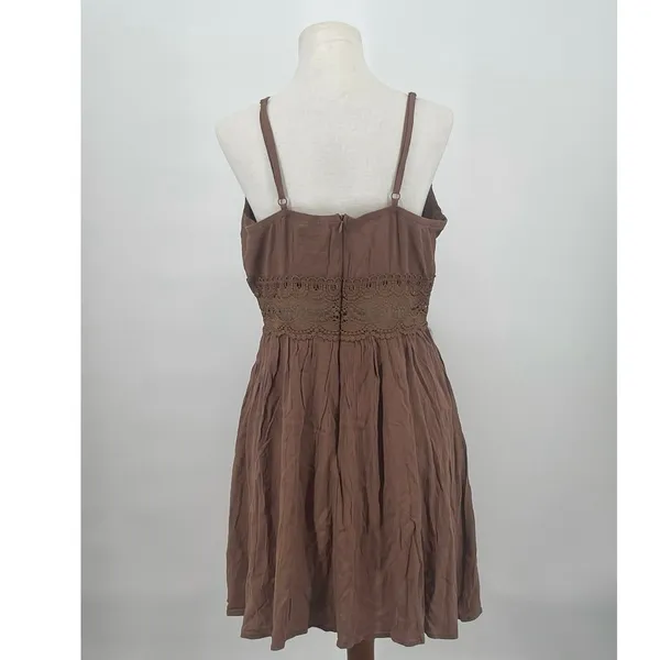 NWT Almost Famous Brown Babydoll Sundress Crochet Y2K Forest‎ Fairy Coquette - Image 10