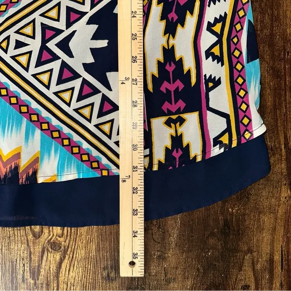 xhilaration Dress Womens Large Blue Multicolor Aztec Tribal Western Whimsical - Image 6