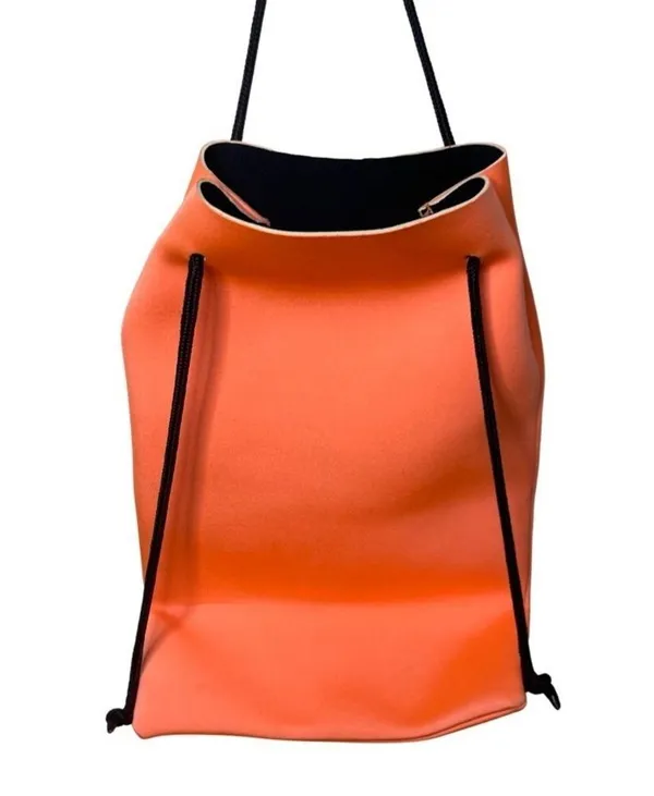 Triangl neon orange neoprene swimsuit bag backpack OS. - Image 2