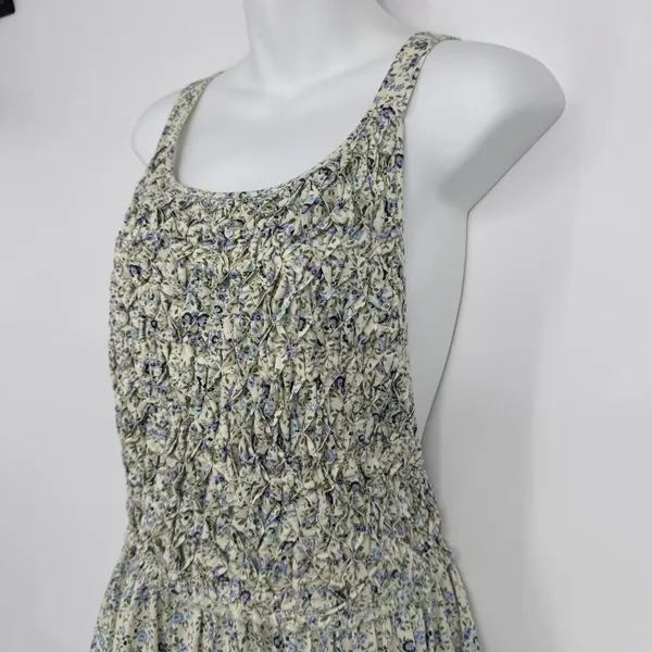 Free People Petunia Mini Dress Small Blue Floral Smocked Boho Cottagecore‎ - Image 9